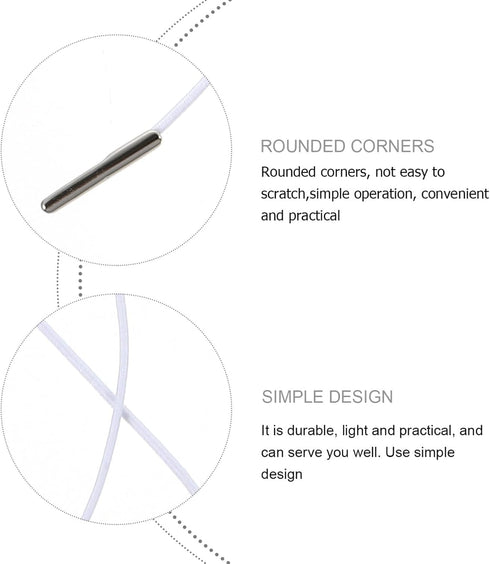 STOBOK 100pcs Elastic Barbed Cords Loop Stretch Loop Band Round String with Metal Barbs Fastener Hat Chin Cord Strap for Party DIY Hat Elastic Men...