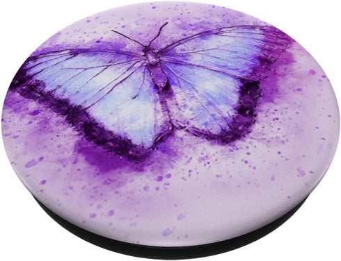 Butterfly Pop Up Cell Phone Pop Out Holder,Purple Watercolor PopSockets PopGrip: Swappable Grip for Phones & Tablets PopSockets Adhesive PopGrip...