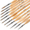 Paint Brush Set, Miniature Detail, 11 Pcs for Oil, Acrylic, Watercolor and Gouache, Nylon Hair Paint Brush With Natural Wood Handle, Great for Beg...