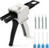 Dispensing gun AB glue gun 50ml two-component glue gun 2:1/1:1 epoxy glue gun dispensing gun, suitable for 1:1/2:1double cartridges, with 8pcs mix...
