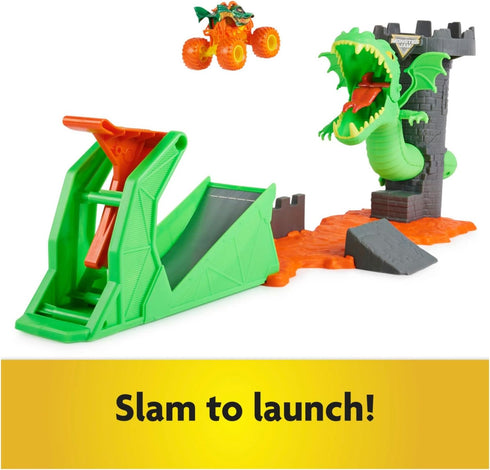 Monster Jam, Dueling Dragon Playset with Exclusive 1:64 Scale Dragon Monster Truck, Kids Toys for Boys Ages 3 and up...