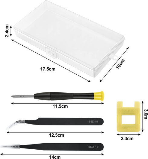 Mini Precision Screwdriver Set, 18PCS Small Magnetic Screwdriver with Tweezers & Magnetizer Flathead Phillips Pentalobe Torx Star Screwdriver Kit ...