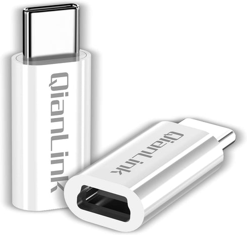 Mini USB to USB C Adapter, (2-Pack) Mini USB Female to USB C Male Convert Charging & Data Sync Compatible with Samsung Galaxy S10 S9 S8 Plus Note ...