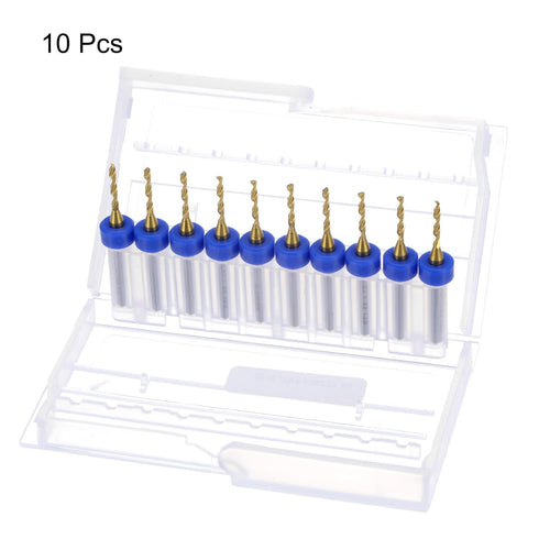 uxcell 10pcs PCB Drill Bits 1/8" Shank 2.05mm Titanium Coated Carbide Micro Twist Mini Drill Bits Set Rotary Drilling Tool for Print Circuit Board...