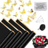 20 Sheets Black Flower Wrapping Paper, Waterproof Florist Bouquet Packaging Paper with Satin Ribbon,3D Butterflies,Flower Pins, Gold Edge Floral W...