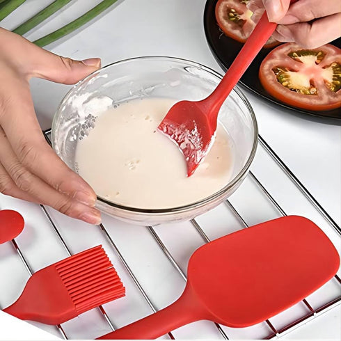 Silicone Spatula Set 6 Piece Kitchen Utensils for Cooking Baking and Mixing Heat Resistant Non Stick Rubber Spatula with 480 Degrees Fahrenheit He...