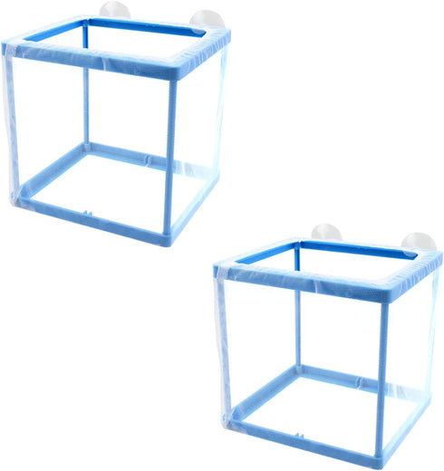 AQUANEAT Fish Tank Breeder 2 pcs Small Mesh Net Fry Saver Aquarium Spawn Hatchery Isolation with Suction Cups...