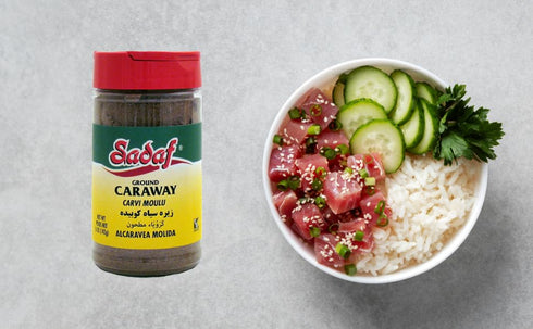 Sadaf Ground Caraway - Caraway Powder for Cooking & Food Seasoning - Spices & Seasonings - Ground Caraway Seeds - Kosher - 5 oz Bottle with Shaker...