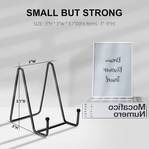 5 Pack Plate Stands for Display, 3 Inch Plate Holder Display Stand, Metal Frame Holder Stands for Book, Pictures, Photo Easel, Tabletop Art...
