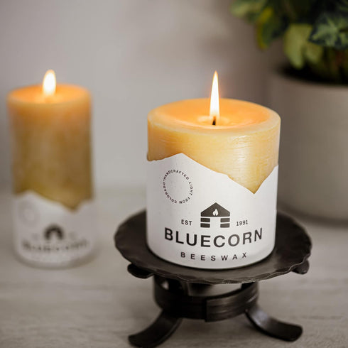 Bluecorn Beeswax 100% Pure Beeswax Pillar Candles | Natural Beeswax Candles, Unscented Yellow Candles | Soy, Paraffin, & Fragrance Free | 3x3, 50 ...