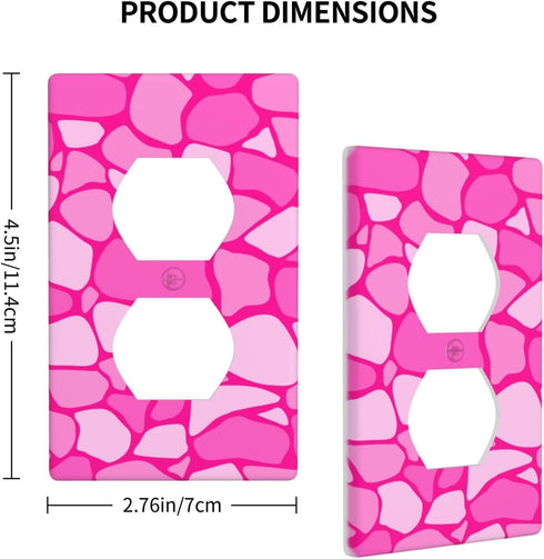 Pink Single Duplex Outlet Light Switch Plate Cover Decor Wall Plate Decorative Outlet Cover For Home Bedroom Kitchen 4.5 * 2.76 Inches...