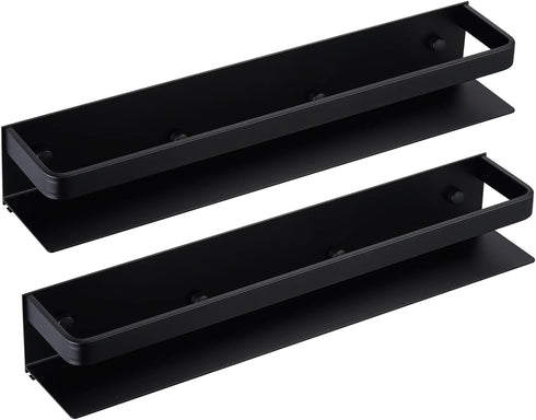 KES Spice Rack Organizer Kitchen Spice Rack Seasoning Organizer 16 Inch Aluminum Spice Holder Wall Mount Anodized Black 2 Pack, KSR401S40-BK-P2...
