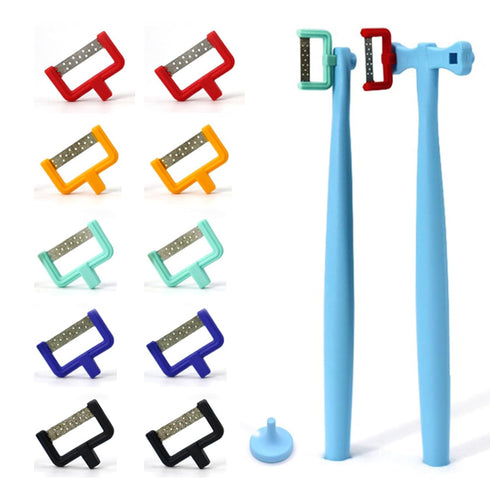 Complete IPR Kit for Orthodontic Treatment, Interproximal Enamel Reduction Set with Manual Handpiece and Assorted Polishing Strips | Dental Tool f...