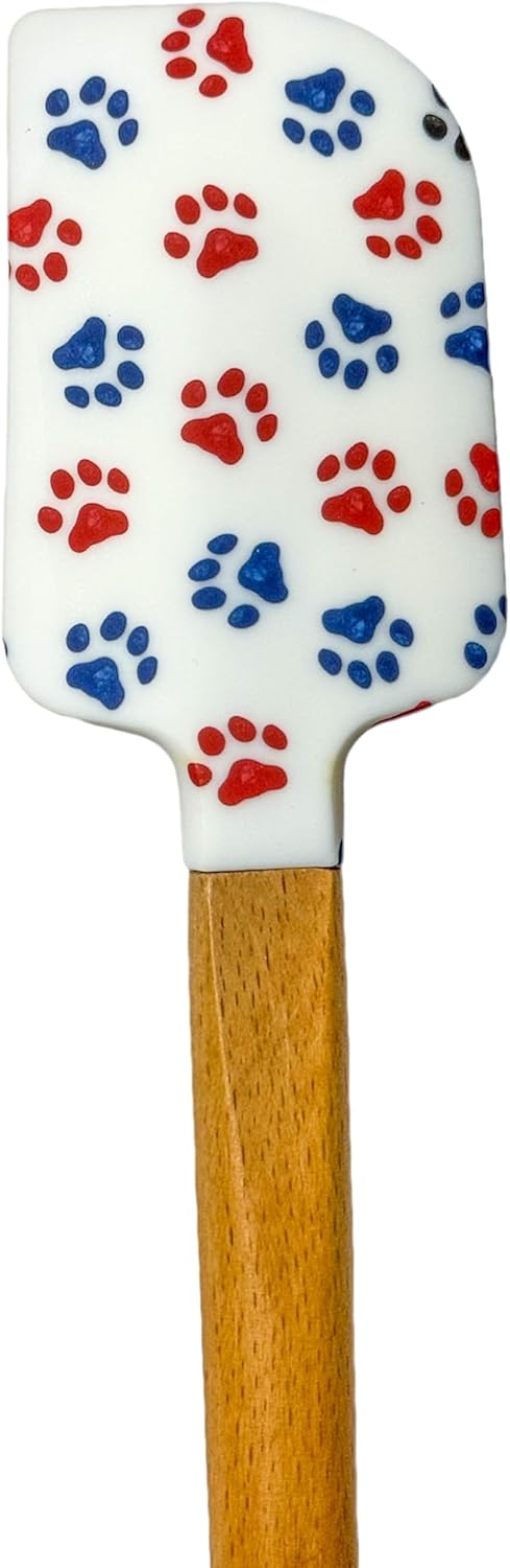 Silicone Spatulas w/Conversion Chat, Set of 2, Freedom Red White Blue Fourth of July Gift for Mom Cooking Baking Mixing Flipping Housewarming Cook...