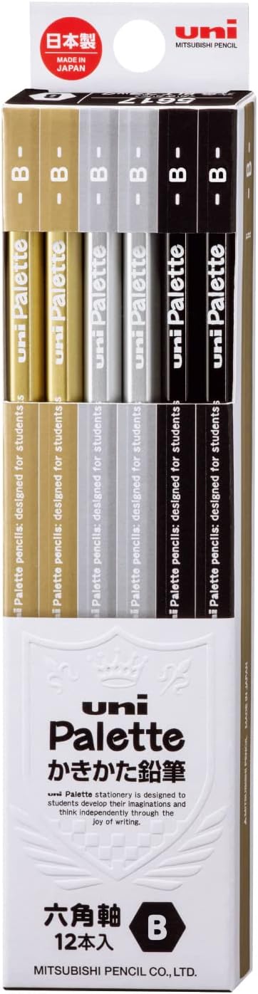 Mitsubishi Pencil K5617B Kakikata Pencil, Uni-Palette, B, Black, 1 Dozen...
