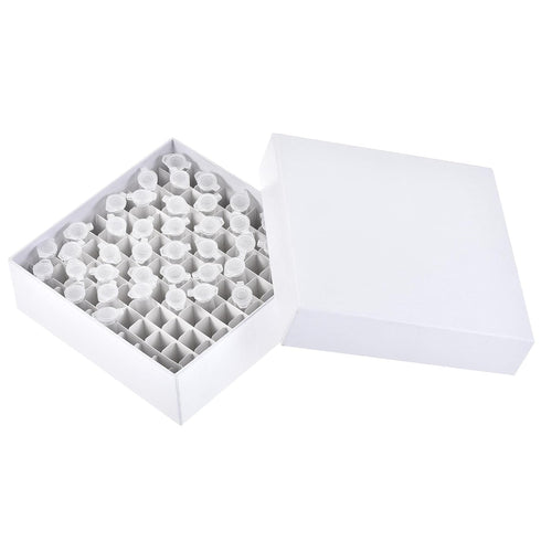 uxcell Centrifuge Tube Freezer Storage Box 100-Well Cardboard Holder White for 0.5/1/1.5ml 12mm Dia Micro Centrifuge Tubes...