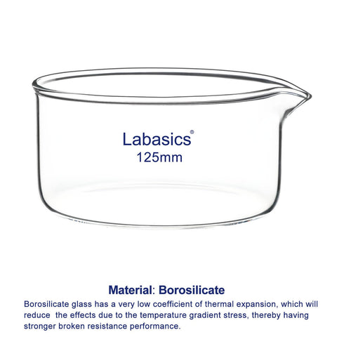Crystallizing Dish with Spout and Heavy-Duty Rim, Thick-Walled Design High Borosilicate Glass Reusable Crystallizing Dishes for Crystallization an...