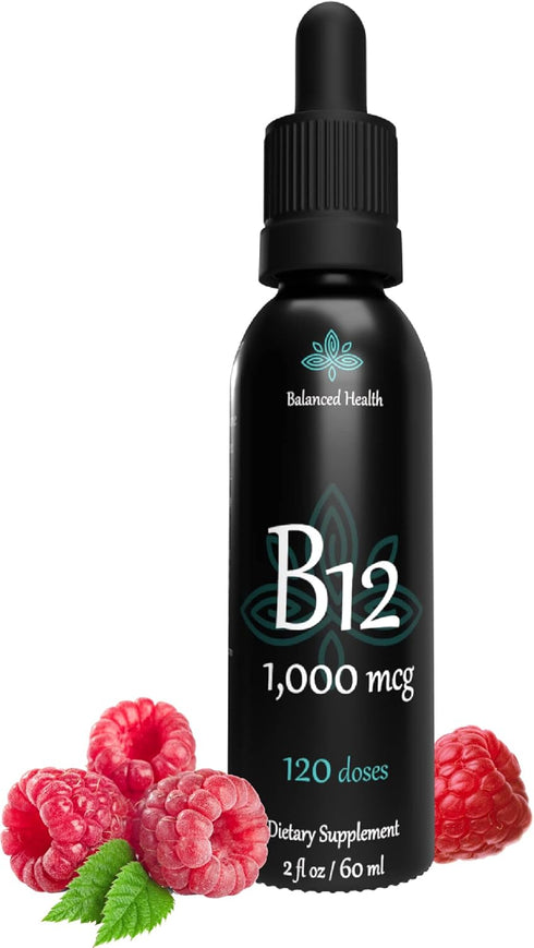 B12 1,000 mcg, 2oz 120 Servings, Raspberry Flavor, Methylcobalamin Sublingual Drops...