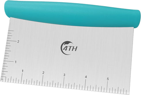 4TH Bench Scraper - Professional Stainless Steel Dough&Pastry Cutter, Multi-Purpose Kitchen Essential Gadget, Food-Safe Chopping Board Aid, Perfec...