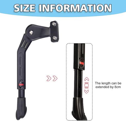 ZUKKA Rear Bike Kickstand Adjustable Height Bike Kickstand Aluminium Alloy Kick Stand Fits For 24/26/28 Inch Mountain bike,Road bicycle,MTB...