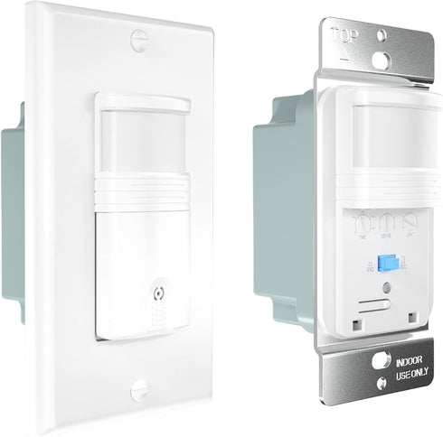 Motion Sensor Light Switch, Neutral Wire Required, Single Pole Only (Not 3-Way), Indoor in-Wall Occupancy Sensor with Wall Plate, Adjustable Timer...