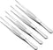 Tweezers, 200mm Length, Stainless Steel Straight Blunt Serrated Tip Tweezer - (Applications: for Mechanical Equipment Product Repair), 4-Pieces...