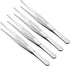 Tweezers, 200mm Length, Stainless Steel Straight Blunt Serrated Tip Tweezer - (Applications: for Mechanical Equipment Product Repair), 4-Pieces...