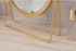 Geschaft Golden Tabletop Single Sided Makeup Mirror, 360°Rotation Iron One-Sided Dressing Table Mirror, Round Swivel Desktop Stand Mirror (Golden ...