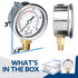 0-200 psi Pressure Gauge, 2" Dial Size, 1/8 NPT Lower Mount, Waterproof, Stainless Steel Case, for Pneumatic Regulator Air Compressor Portable Tan...