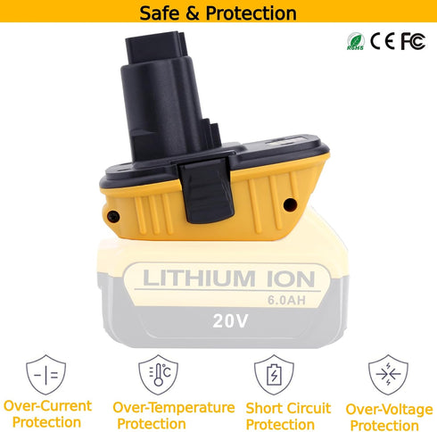 2 Packs DCA1820 Battery Adapter Compatible with Dewalt 18V Tools, Convert 20V Lithium Batteries DCB203 DCB204 DCB206 to Replacement for Dewalt 18 ...