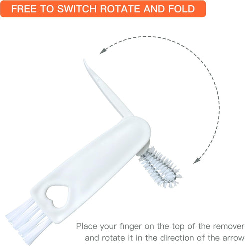 3 in 1 Cup Lid Cleaning Brush, 2024 New Crevice Cleaning Brush for Bottle Gap Tight Spaces Cup, 3 in 1 Multifunctional Cleaning Brush Portable Cup...