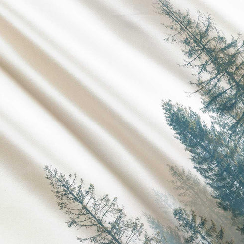 Nature Forest Shower Curtain, Woodland Shower Curtain for Bathroom, Tree Mountain Landscape Plant Decorative Bath Curtain Set with Hooks 60 x 72 I...
