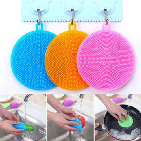 7 PCS Silicone Dish Scrubber, Kitchen Sponges, Silicone Sponge,Dish Brush, Dish sponges, Silicone Sponge Dish Sponges, Kitchen Sponge Double Sided...