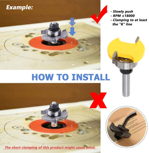 Mesee T Slotting Router Bit with Bearing, 1/4 Inch Shank T-Track Slot Cutter Woodworking Milling Slab Flattening Surface Planing Cutting Tool...