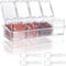 Clear Seasoning Box 4 PCS/Set, Acrylic Seasoning Rack Seasoning Storage Container Condiment Jar Spice Box Spice Jar Spice Pot Spice Rack with Spoo...