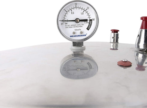 MEASUREMAN Stainless Steel Pressure Cooker Gauge, Pressure Canner Gauge, Steam Pressure Gauge, 2" Dial, Lower Mount, Including Hexagon Gasket and ...