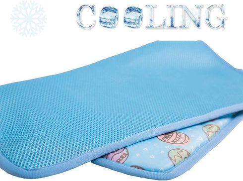 SEIS Dog Ice Pad Ice Silk Cats Kennel Mat Pet Cooling Pad Summer Cool Bamboo Mat Breathable Pad (Blue, S...