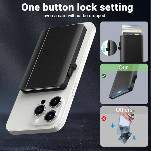 Magnetic Wallet for Magsafe Wallet, Strong Magnetic Card Wallet Holder, Holds Up to 5 Cards for iPhone 15/14/13/12 Pro Max Plus & MagSafe Case, Bl...