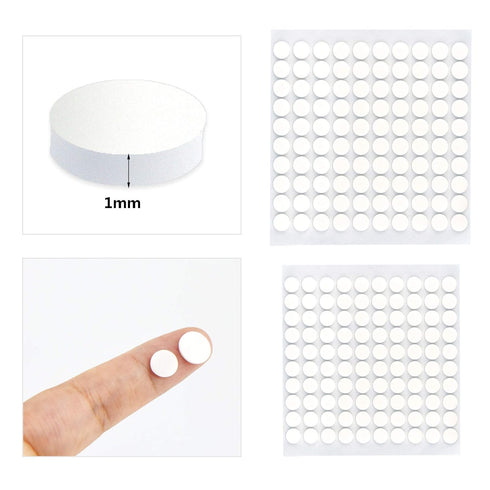 10 Sheet Foam Round Dots Double-Sided Adhesive 3D Craft Foam Tape for DIY Handmade Crafts/Office Supplies, 1000 Pcs, 2 Sizes (10, White, 0.3 inch ...