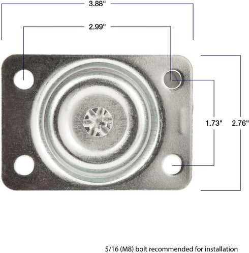 Titan 2 1/2" Heavy-Duty Solid Rubber Swivel Plate Caster Wheel, 175-lb. Capacity, Black...