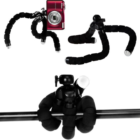 Acuvar 6.5“ inch Bendable Tripod for Small Digital Cameras with eCostConnection Microfiber Cloth...