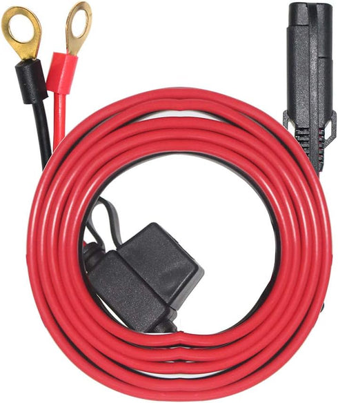 SPARKING 6FT Ring Terminal Cable - SAE to O Ring Terminal Harness Quick Connect/Disconnect Assembly, 10A Fuse (6FT)...