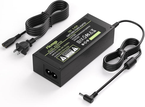 Facmogu DC 19V 3.42A Power Supply, 65 Watt 100-240V AC to DC 19Volt Transformers, Power Adaptor Converter 5.5x2.5mm DC Plug with 2.42m/ 7.94 feet ...