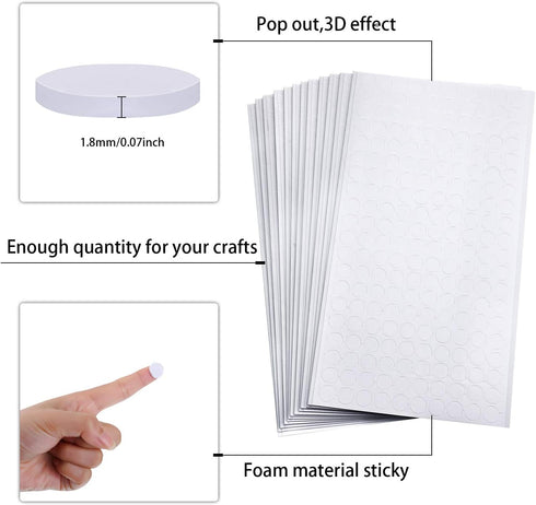 Outus 2376 Pieces Foam Dots Dual-Adhesive 3D Foam Dots 3 Sizes Pop Foam Dots Round Adhesive Foam Mounts for Craft DIY Art Scrapbooking Cards Decor...