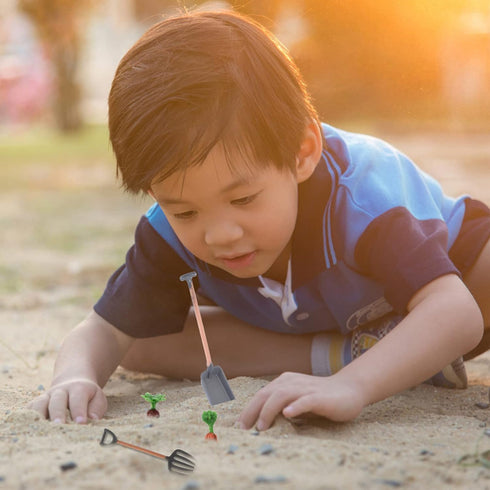 13pcs Mini Garden Plant Tools Miniature Lifelike Farm Shovels Rakes Toy Fairy Gardening Tools for Indoor Garden Plant Sand Table Props...