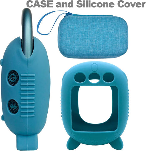 JCHPINE Silicone Cover & Hard Case for JBL Clip 4 Portable Bluetooth Speaker, Water Resistant Speaker Accessory, Shockproof, Dustproof, Blue...