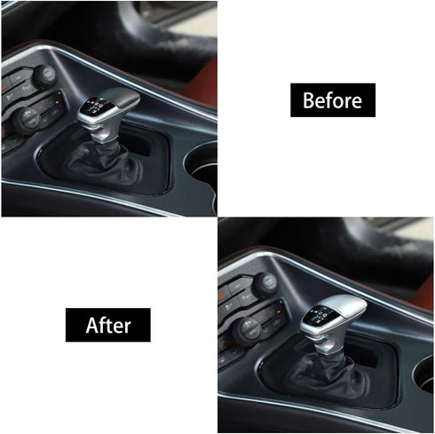 RT-TCZ for Charger Gear Shift Knob Cover Trim for Dodge Challenger Charger 2015-2023 for Dodge Durango 2018-2023 Silver Interior Accessories...