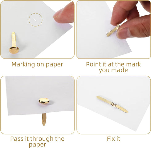 500 Pieces Mini Brads Fasteners Brass Paper Fasteners Metal Fasteners Round Pastel Brads for Scrapbooking Crafts DIY Projects (0.5 Inch, 0.7 Inch,...