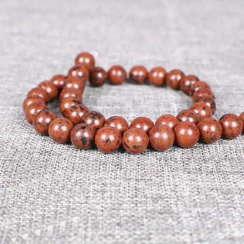semiprecious Stone Beads for Jewelry Making, Sold per Bag 5 Strands Inside, Mohogany Obsidian 8mm...