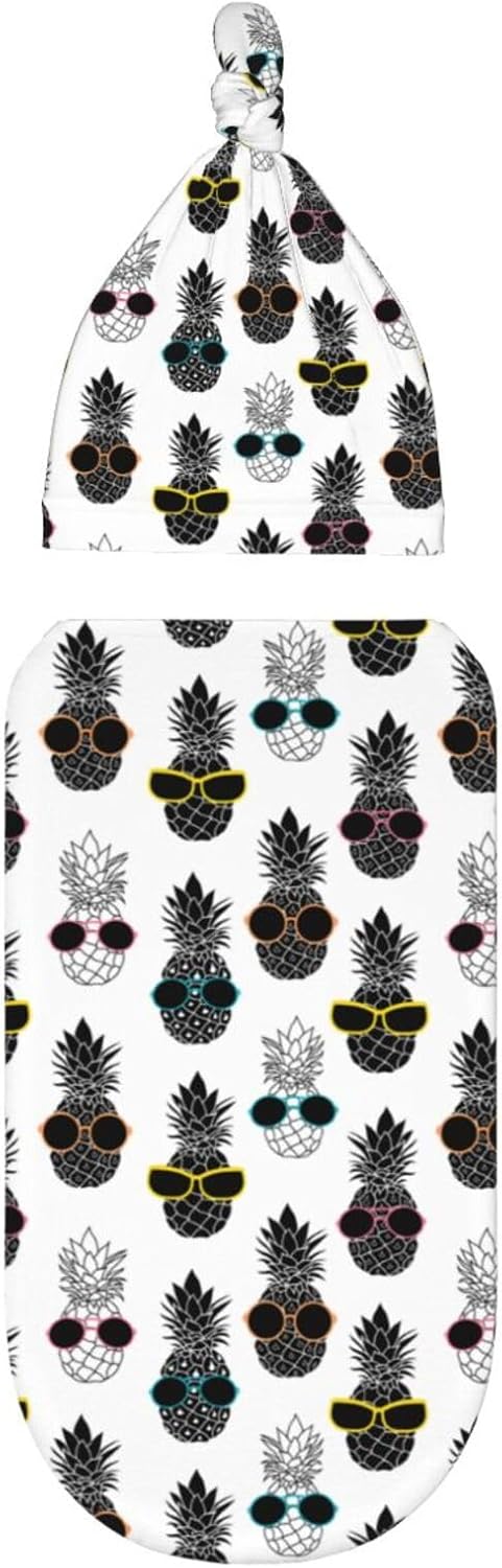 Fruit Wear Sunglasses Newborn Swaddle Blankets Hat Sets Soft Baby Receiving Blanket Swaddle Sack for Baby Shower Infant Boy Girl Gift...